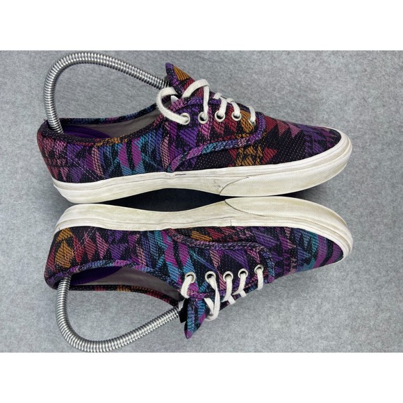 Vans Black Geometric Aztec Canvas Sneaker Shoe Mens 7 Womens 8.5 Vintage - Picture 7 of 11